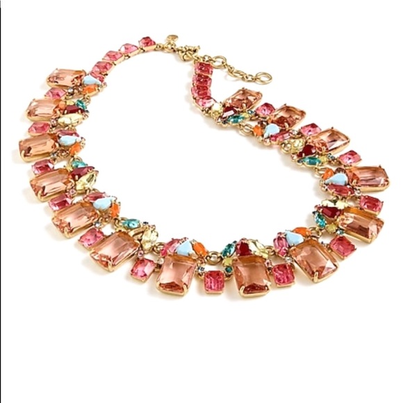 J. Crew Jewelry - J Crew Cluster Drop Stone Necklace in Peony
